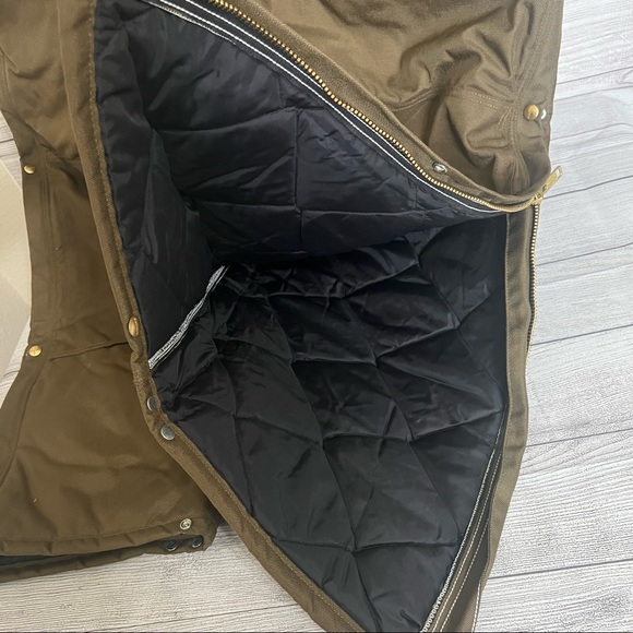 Carhartt Arctic Zip Front Bib-Overall Quilt Lined Size 50x30 Brown Model R33 - Picture 6 of 14